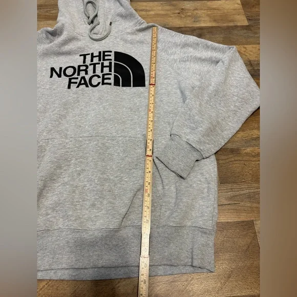 The North Face Gray Logo Hoodie Sweatshirt | Cozy Fleece | Unisex - Picture 3 of 8